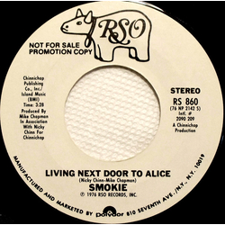 Smokie Living Next Door To Alice Vinyl 7" USED