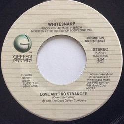 Whitesnake Love Ain't No Stranger Vinyl 7" USED