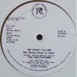 The Invitations We Don't Allow (No Sitting Down In Here) / Funky Road Vinyl 12" USED