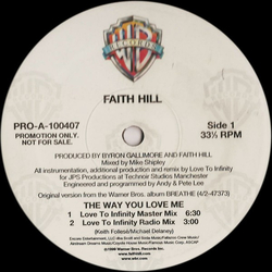 Faith Hill The Way You Love Me Vinyl 12" USED
