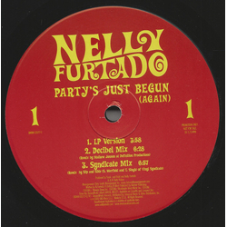 Nelly Furtado Party's Just Begun (Again) Vinyl 12" USED