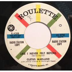 Cletus Marland Like I Never Felt Before USED VINYL 7INCH 45 RPM SINGLE PROMO