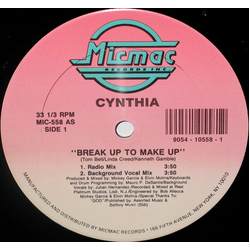 Cynthia Break Up To Make Up / Never Thought I Let You Go Vinyl 12" USED