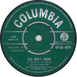 Helen Shapiro You Don't Know Vinyl 7" USED