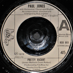 Paul Jones Pretty Vacant / Sheena Is A Punk Rocker Vinyl 7" USED