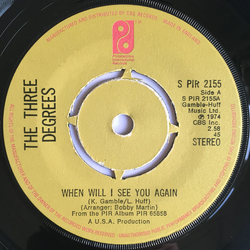 The Three Degrees When Will I See You Again Vinyl 7" USED