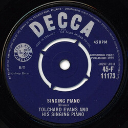 Tolchard Evans Singing Piano USED VINYL 7INCH 45 RPM SINGLE