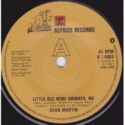 Dean Martin Little Ole Wine Drinker, Me Vinyl 7" USED