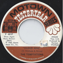 The Temptations Cloud Nine / Runaway Child, Running Wild Vinyl 7" USED