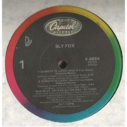 Sly Fox Como Tu Te Llama? (What Is Your Name) Vinyl 12" USED