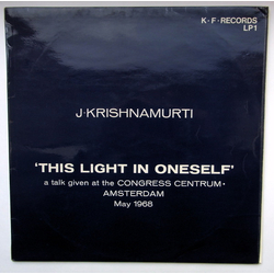 Jiddu Krishnamurti This Light In Oneself Vinyl LP USED