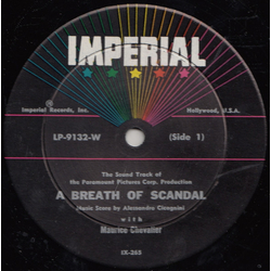Alessandro Cicognini A Breath Of Scandal (Music From The Motion Picture Sound Track) Vinyl LP USED