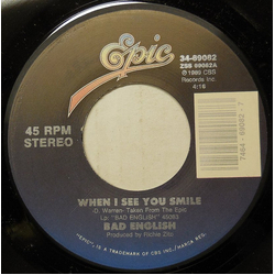 Bad English When I See You Smile Vinyl 7" USED