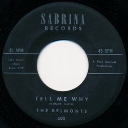 The Belmonts Tell Me Why Vinyl 7" USED