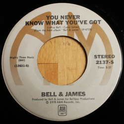 Bell & James You Never Know What You've Got Vinyl 7" USED