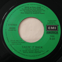 Breathless (3) Takin' It Back / Alibis Vinyl 7" USED