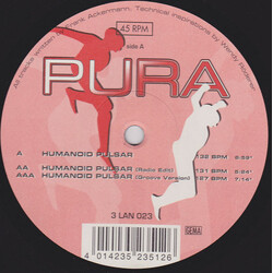 Pura (3) Humanoid Pulsar USED VINYL 12INCH 45 RPM 33 S RPM