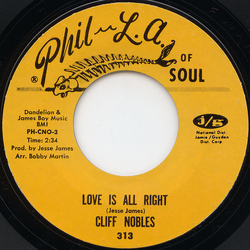 Cliff Nobles Love Is All Right Vinyl 7" USED