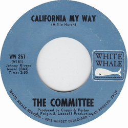 The Committee (12) California My Way Vinyl 7" USED