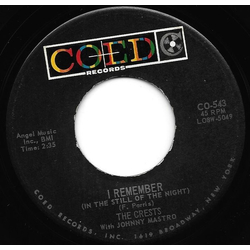 The Crests I Remember (In The Still Of The Night) Vinyl 7" USED