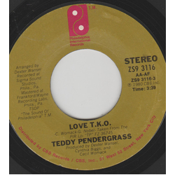 Teddy Pendergrass Love T.K.O. / I Just Called To Say Vinyl 7" USED