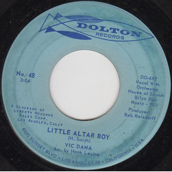 Vic Dana Little Altar Boy / Hello, Roommate Vinyl 7" USED