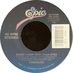 Firehouse (2) When I Look Into Your Eyes Vinyl 7" USED