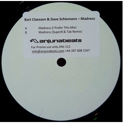 Bart Claessen / Dave Schiemann Madness Vinyl 12" USED