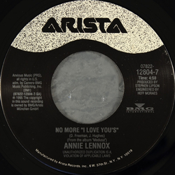 Annie Lennox No More “I Love Youʼsˮ Vinyl 7" USED
