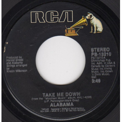 Alabama Take Me Down Vinyl 7" USED