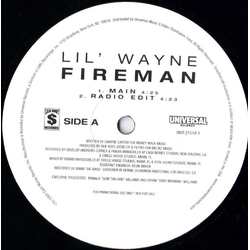 Lil Wayne Fireman Vinyl 12" USED