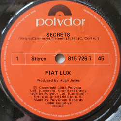 Fiat Lux Secrets Vinyl 7" USED