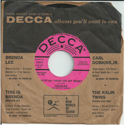 Tom Blair & The West Coasters With My Hand On My Heart / West Coast Vinyl 7" USED