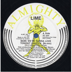 Lime (2) Babe We're Gonna Love Tonight (90's Remixes) Vinyl 12" USED