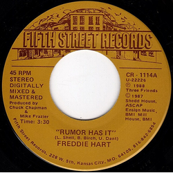 Freddie Hart Rumor Has It / Easy Lovin' Vinyl 7" USED