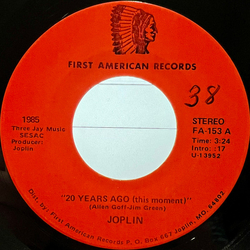 Joplin (2) 20 Years Ago (This Moment) Vinyl 7" USED