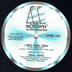 Teena Marie I Need Your Lovin' Vinyl 12" USED