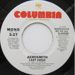 Aerosmith Last Child Vinyl 7" USED