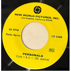 No Artist "Personals" Radio Spots Vinyl 7" USED