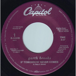 Garth Brooks If Tomorrow Never Comes Vinyl 7" USED