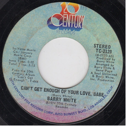 Barry White Can't Get Enough Of Your Love, Babe Vinyl 7" USED