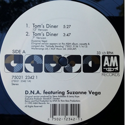 DNA / Suzanne Vega Tom's Diner Vinyl 12" USED