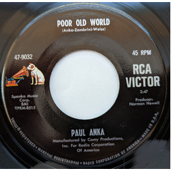 Paul Anka Poor Old World / I'd Rather Be A Stranger Vinyl 7" USED