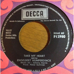 Engelbert Humperdinck Take My Heart / Winter World Of Love Vinyl 7" USED