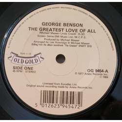 George Benson / Tom Browne The Greatest Love Of All / Funkin' For Jamaica (N.Y.) Vinyl 7" USED