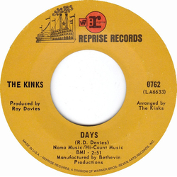 The Kinks Days Vinyl 7" USED