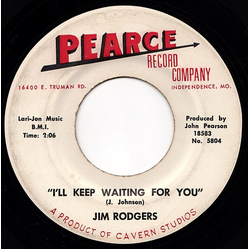 Jim Rodgers (4) I'll Keep Waiting For You / I Don't Hand Out Any Guarantees Vinyl 7" USED