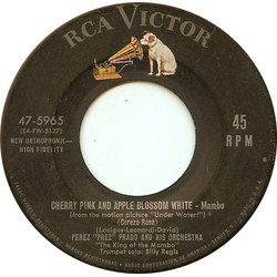 Perez Prado And His Orchestra Cherry Pink And Apple Blossom White / Rhythm Sticks Vinyl 7" USED