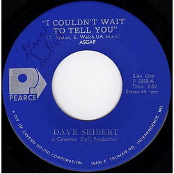 Dave Seibert I Couldn't Wait To Tell You / Heaven In Her Eyes Vinyl 7" USED