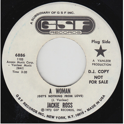 Jackie Ross A Woman (Get's Nothing From Love) Vinyl 7" USED